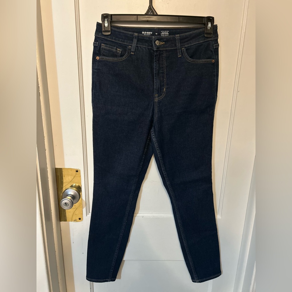 Old Navy Dark Blue High Rise Jeans 👖🥰🔥 - Picture 2 of 6
